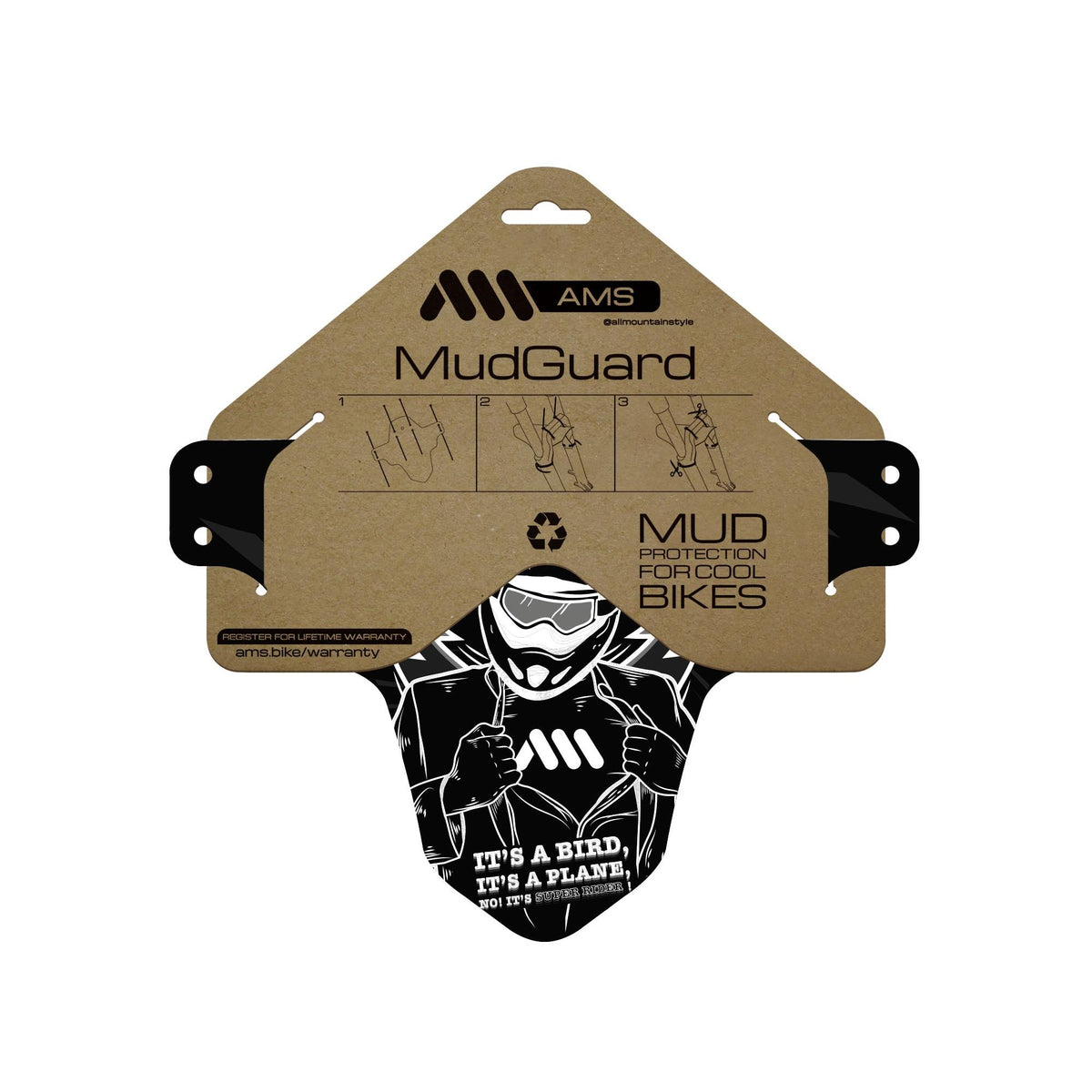 ALL MOUNTAIN STYLE MUD GUARD SUPER RIDER WHITE