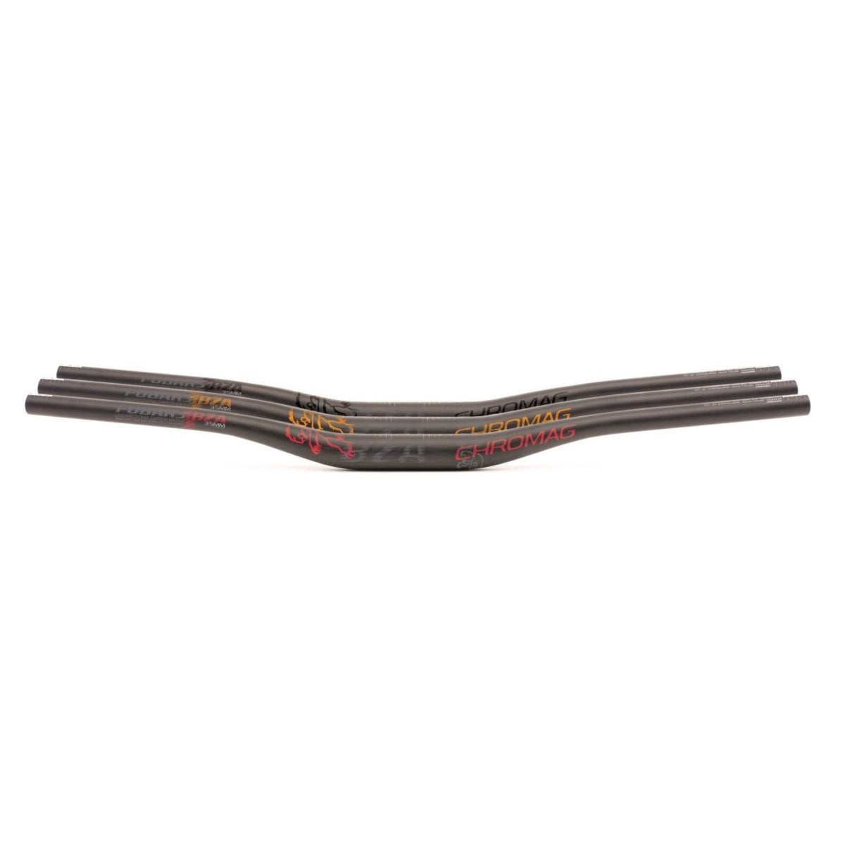 Chromag Handlebars BZA Carbon 35mm Clamp 35mm Rise 800mm Wide Black Red