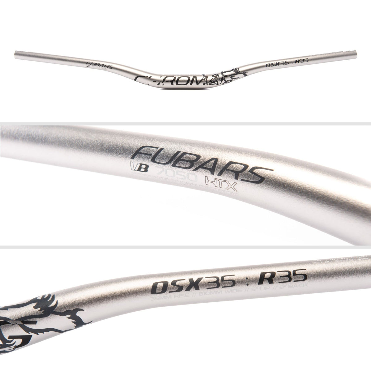 Chromag Handlebars OSX 35mm Clamp 25mm Rise- Silver