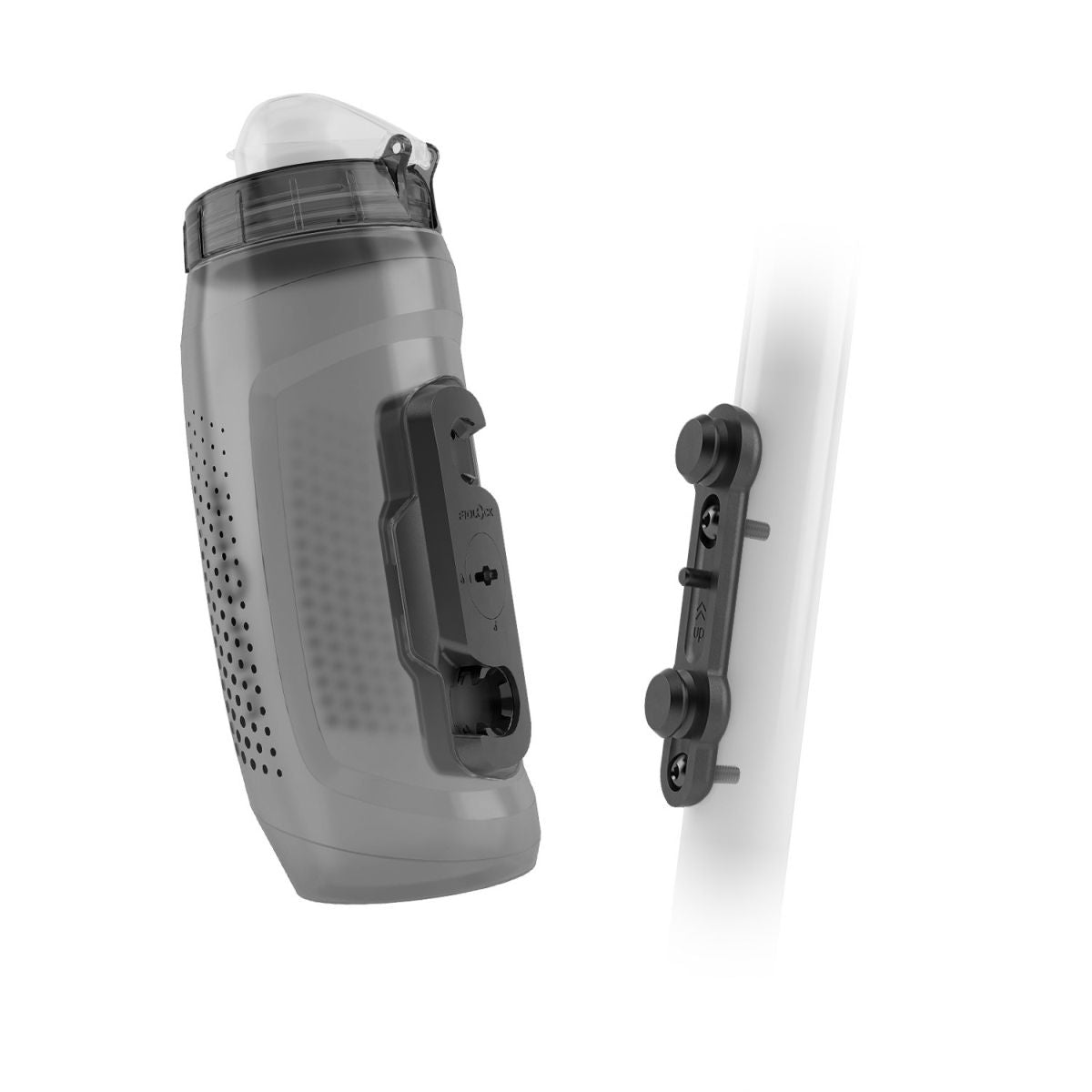 Fidlock 590ML Twist Bottle With Mount And Bike Base- Transparent Black