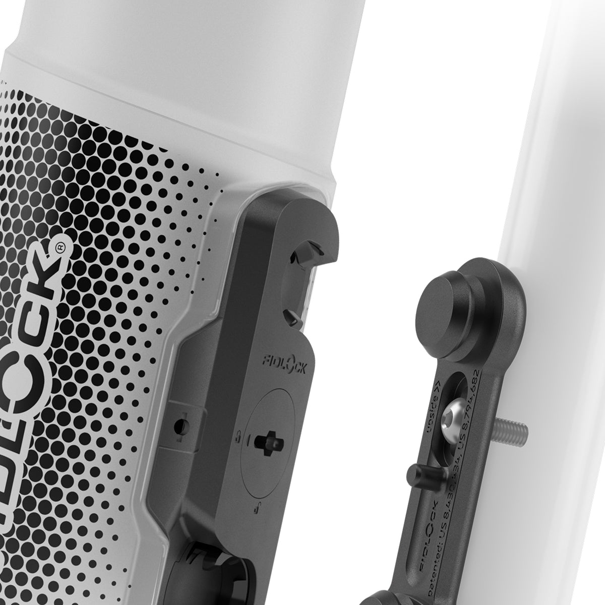Fidlock 600ML Twist Bottle With Mount And Bike Base- Transparent White