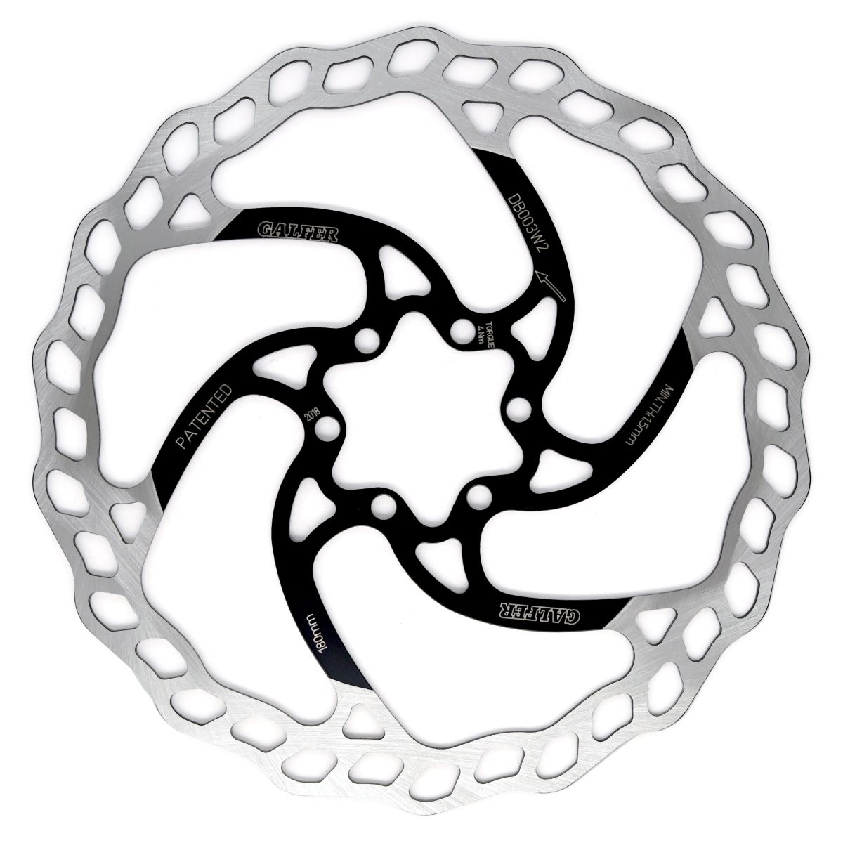 Brake Rotor 180mm X 2.0mm MTB/E-Bike 6 Bolt