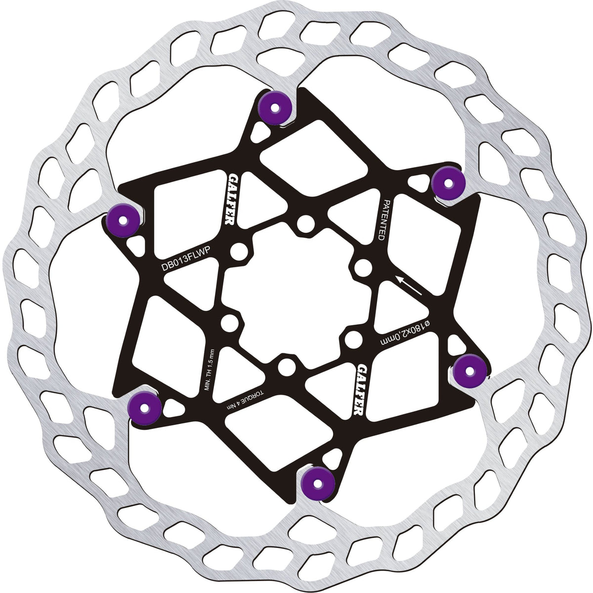 Brake Rotor Floating 180x2MM Purple Pins