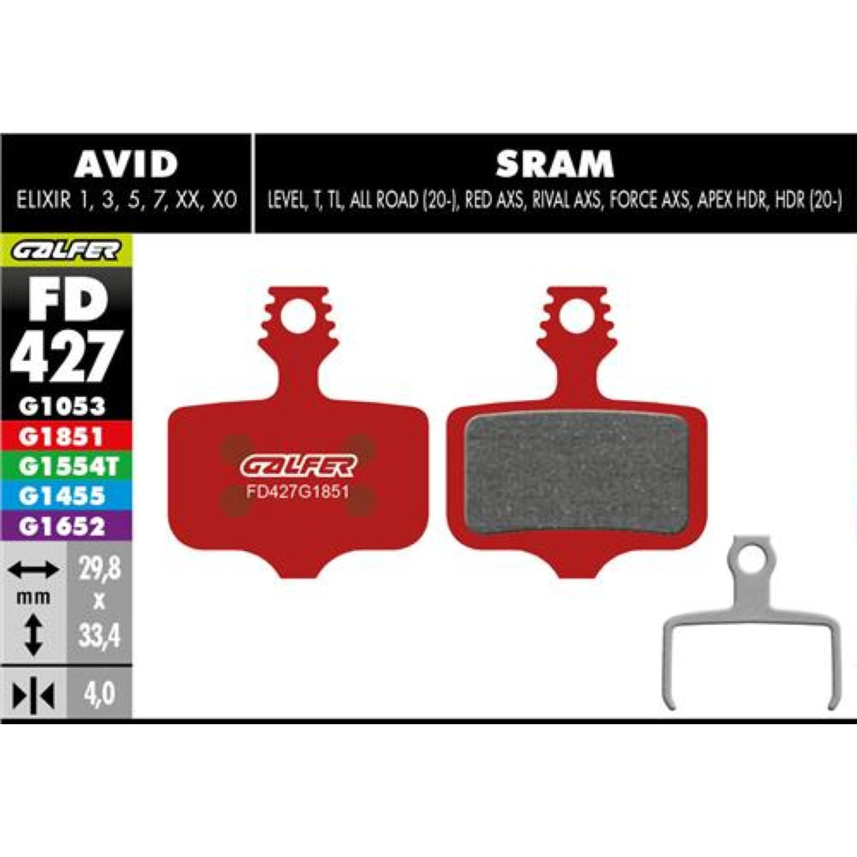 Brake Pad Advanced Avid Elixir- Sram XX