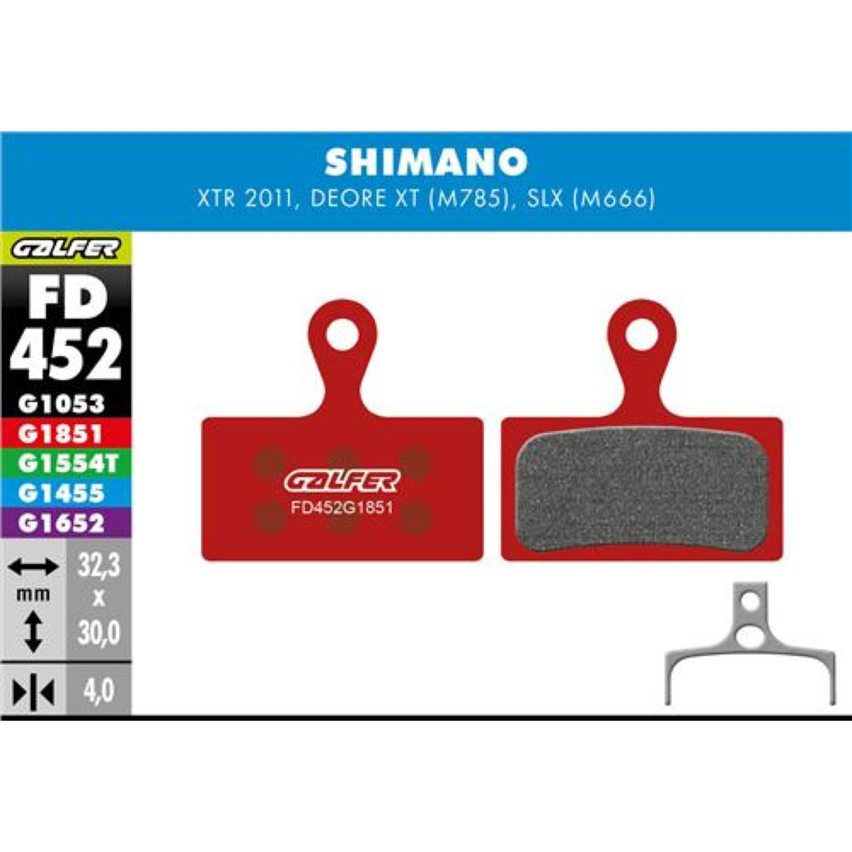 Brake Pad Bike Advanced Shimano XTR- SLX