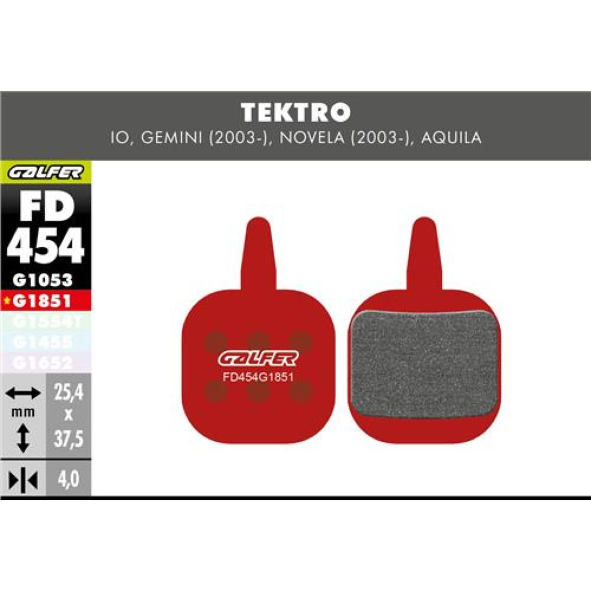 Brake Pad Advanced Tektro Gemini- Novela