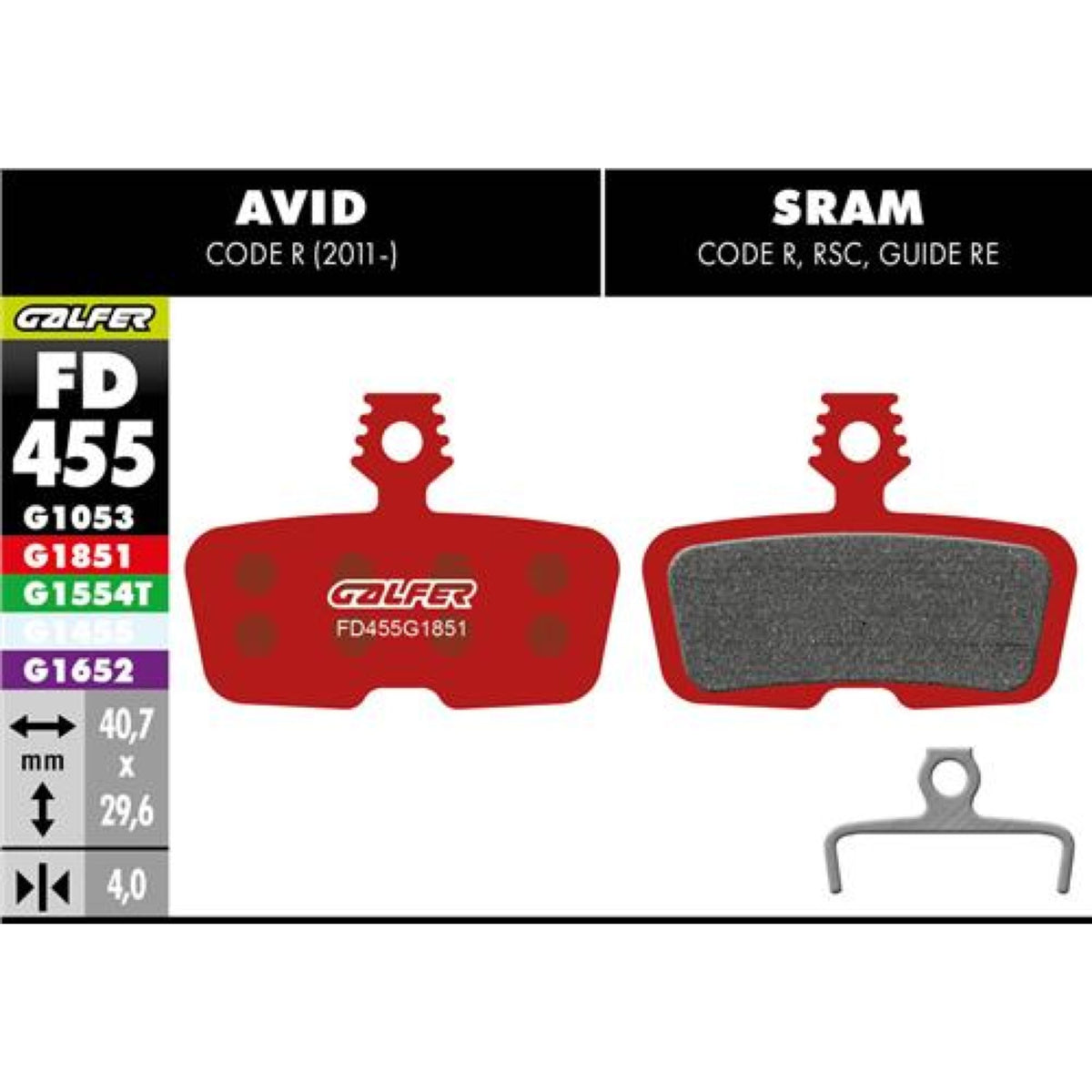 Brake Pad Bike Advanced Avid Code R (11-)
