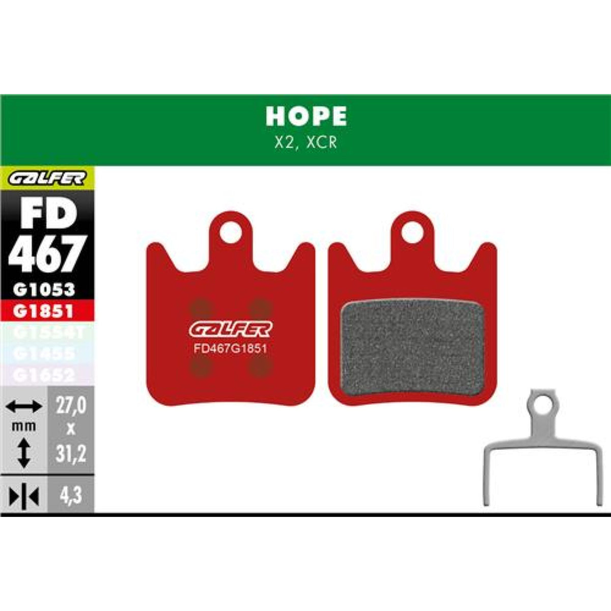 Brake Pad Bike Advanced Hope X2