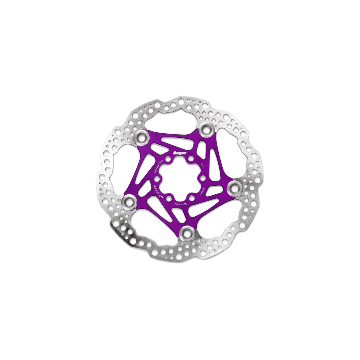Hope Part Brake Disc Floating 160mm 6 bolt Purple