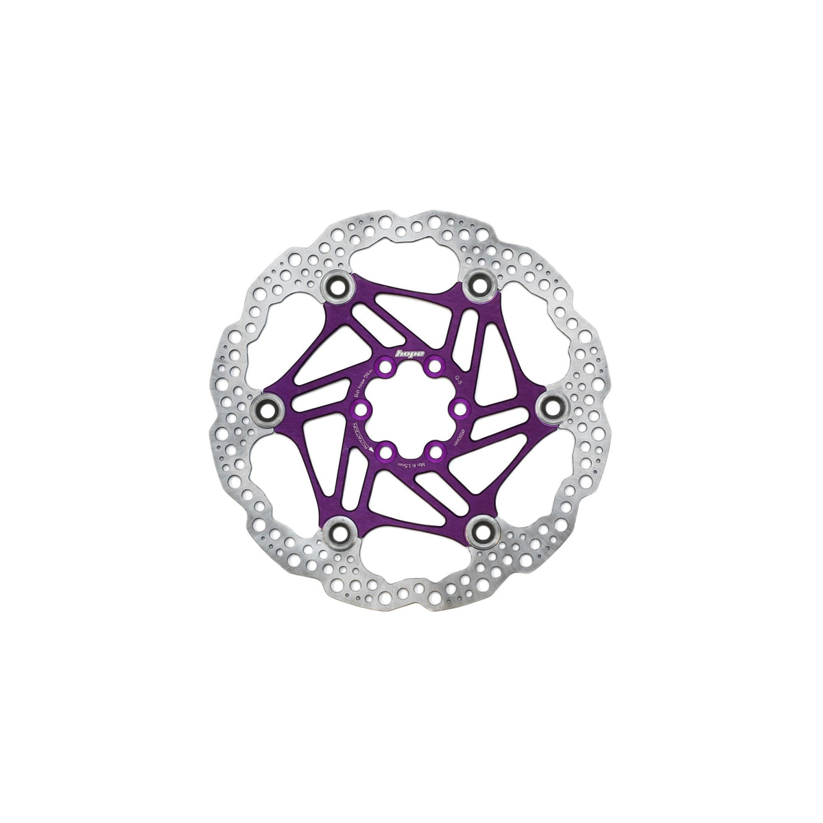 Hope Part Brake Disc Floating 180mm 6 bolt Purple