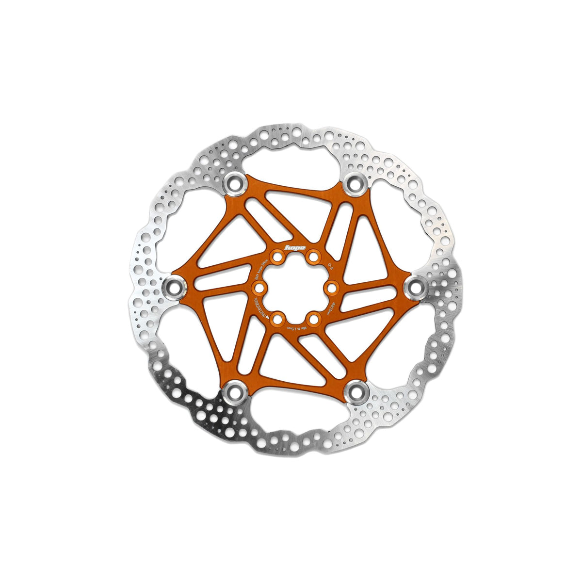 Hope Part Brake Disc Floating 203mm 6 bolt Orange
