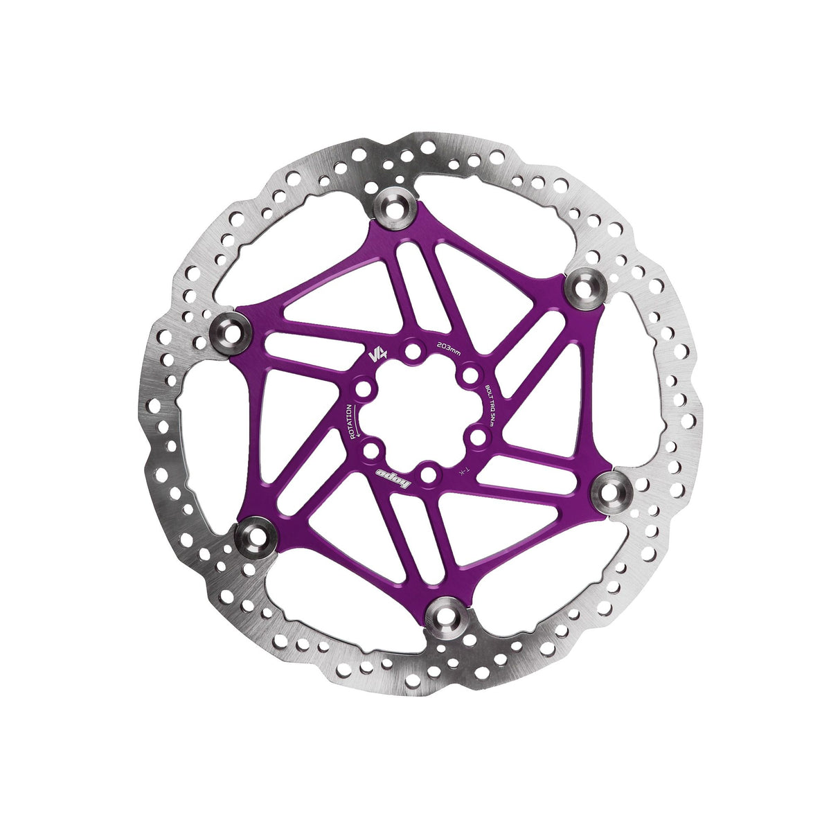 Hope Part Brake Disc V4 Vented 203mm 6 bolt Purple