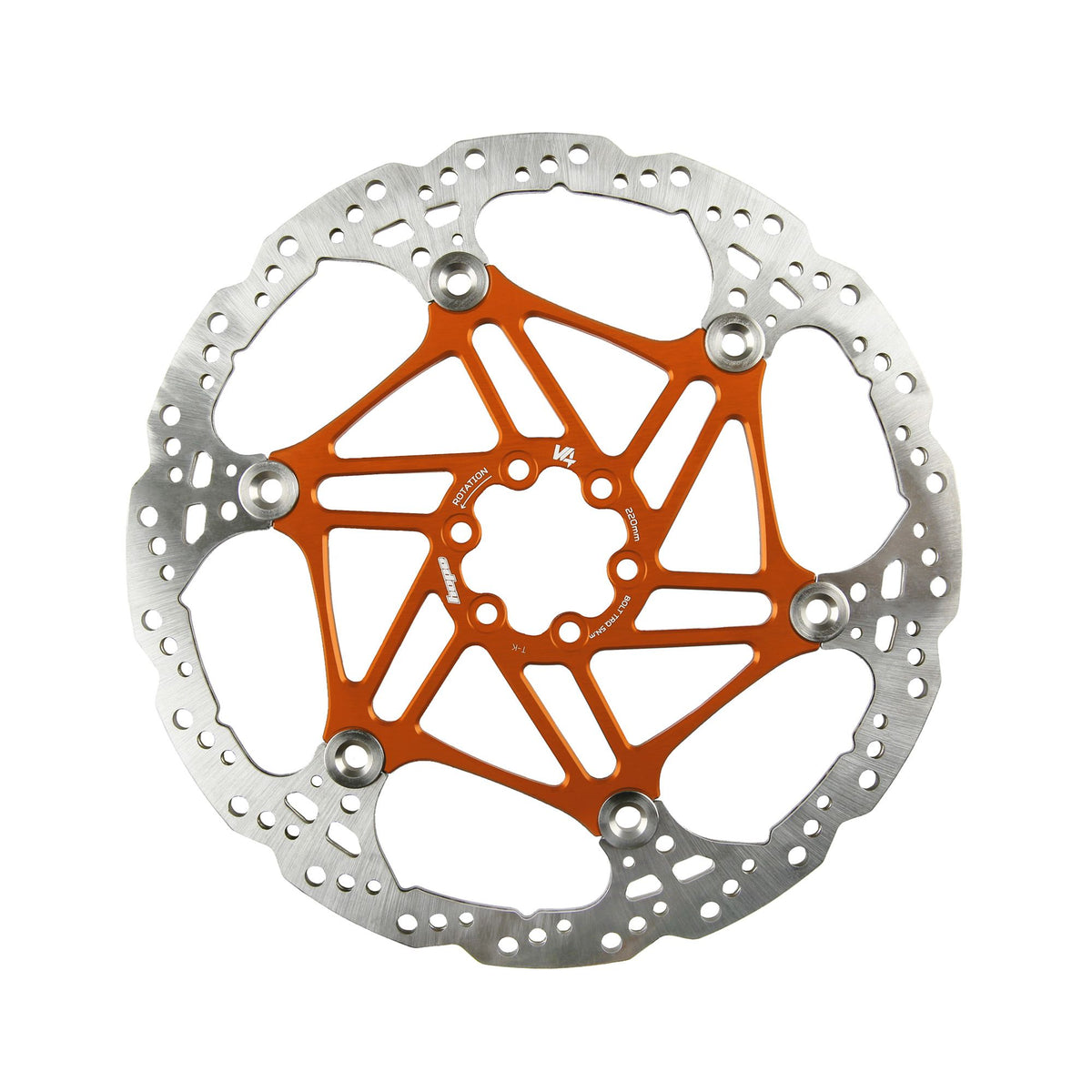 Hope Part Brake Disc V4 Vented 220mm 6 bolt Orange