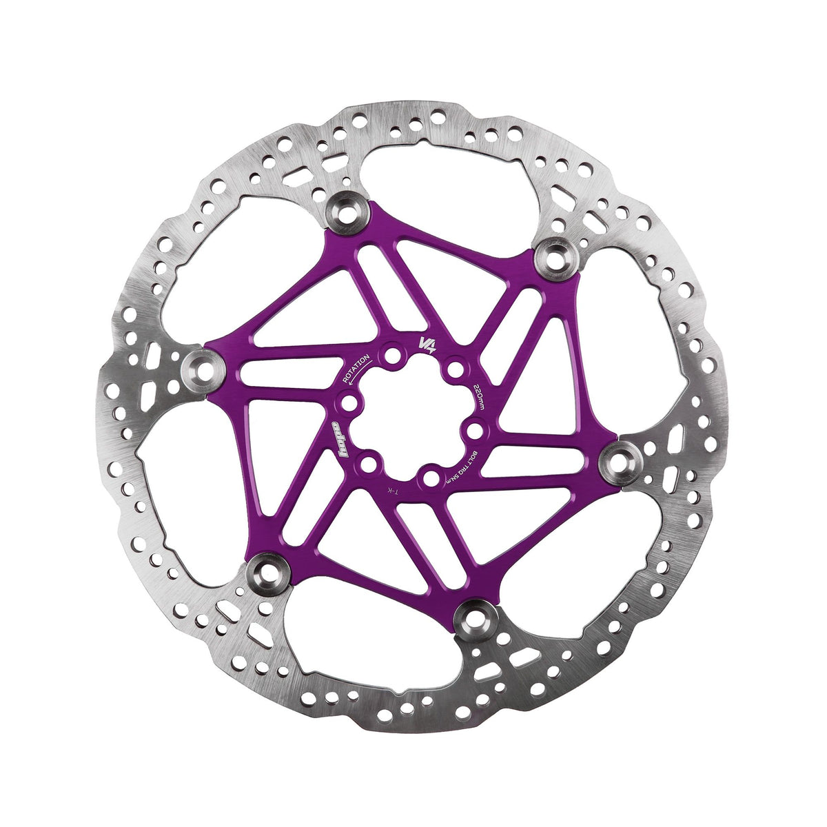 Hope Part Brake Disc V4 Vented 220mm 6 bolt Purple
