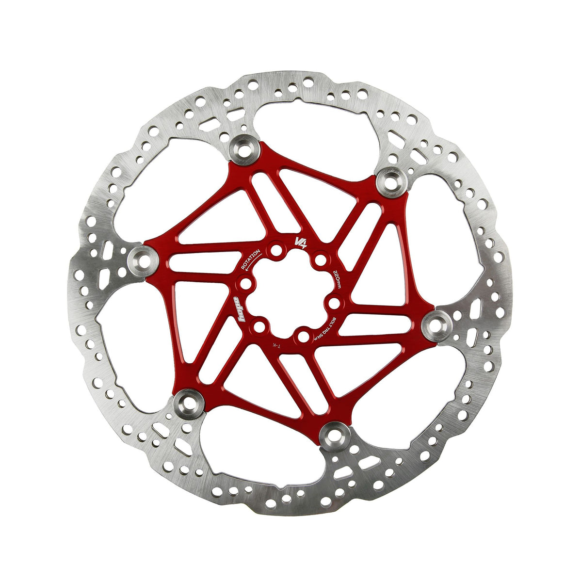 Hope Part Brake Disc V4 Vented 220mm 6 bolt Red
