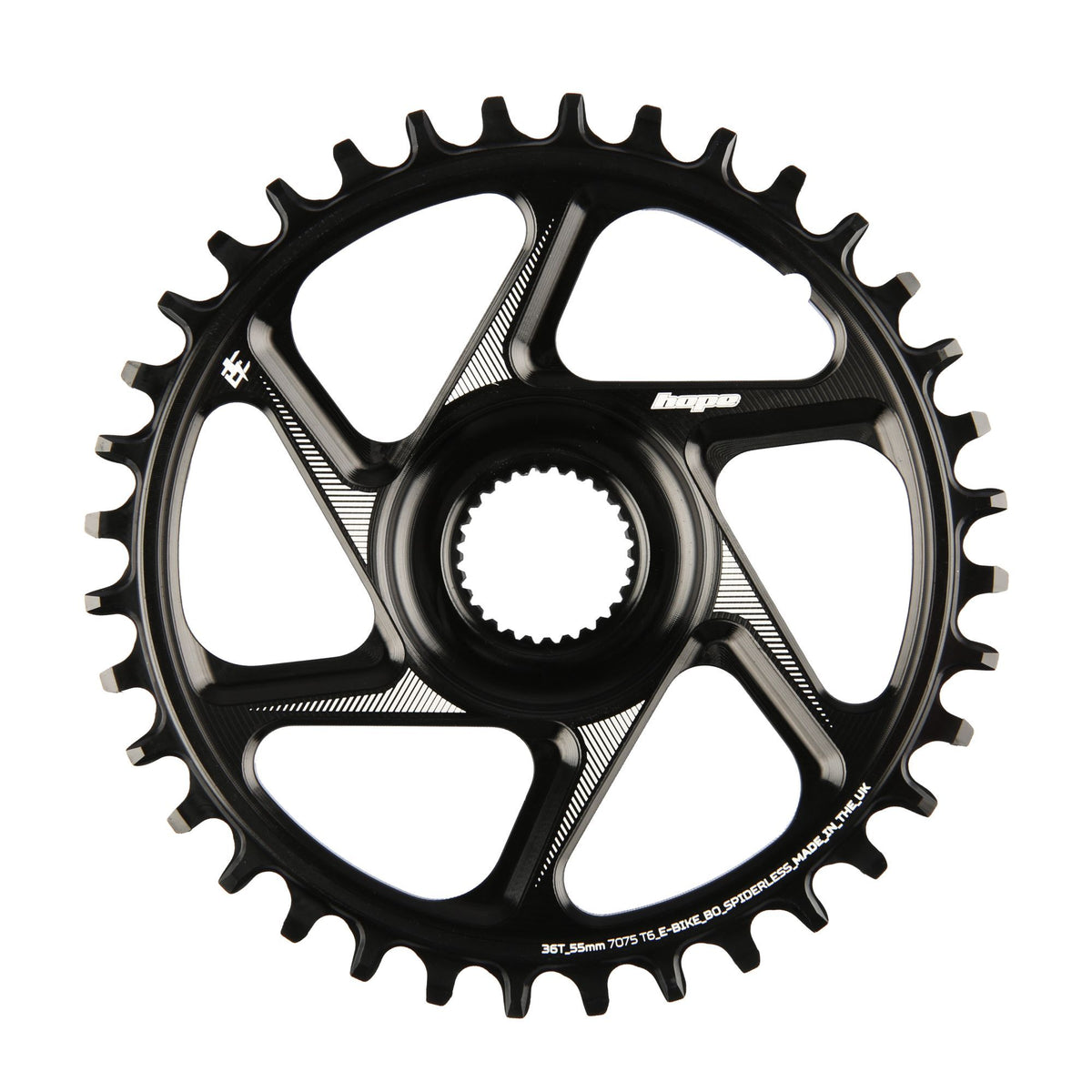 Hope Chainring Spiderless 34T R22 E Bike BOW Black