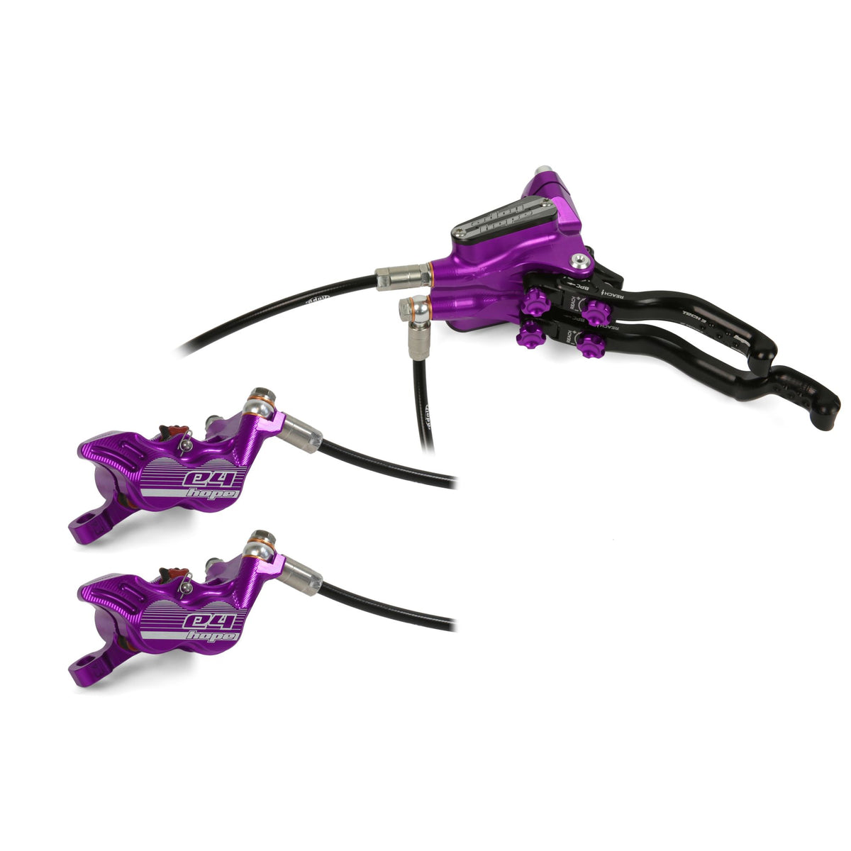 Hope Brake Tech 3 Duo E4 No Rotor LH Purple
