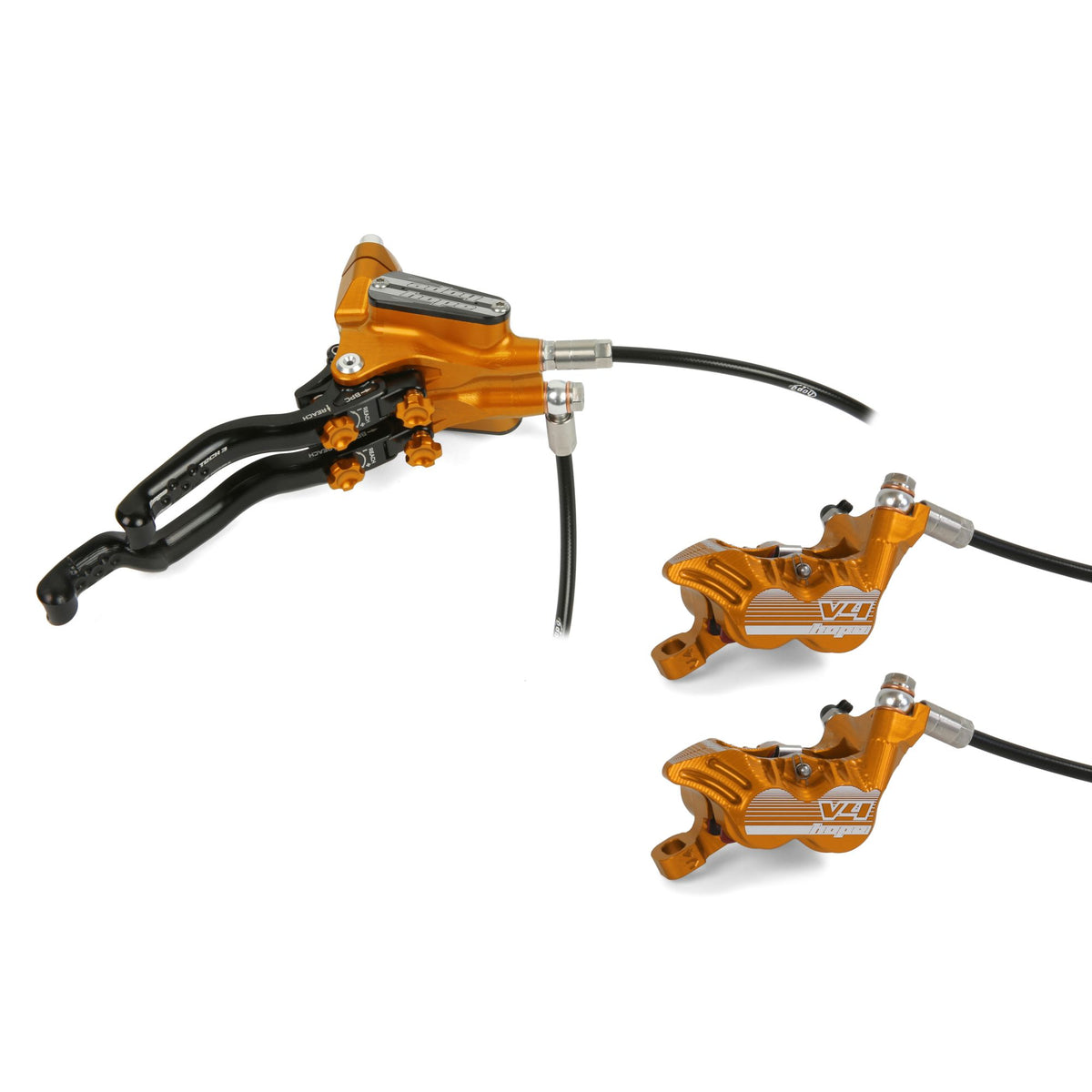 Hope Brake Tech 3 Duo V4 No Rotor RH Orange