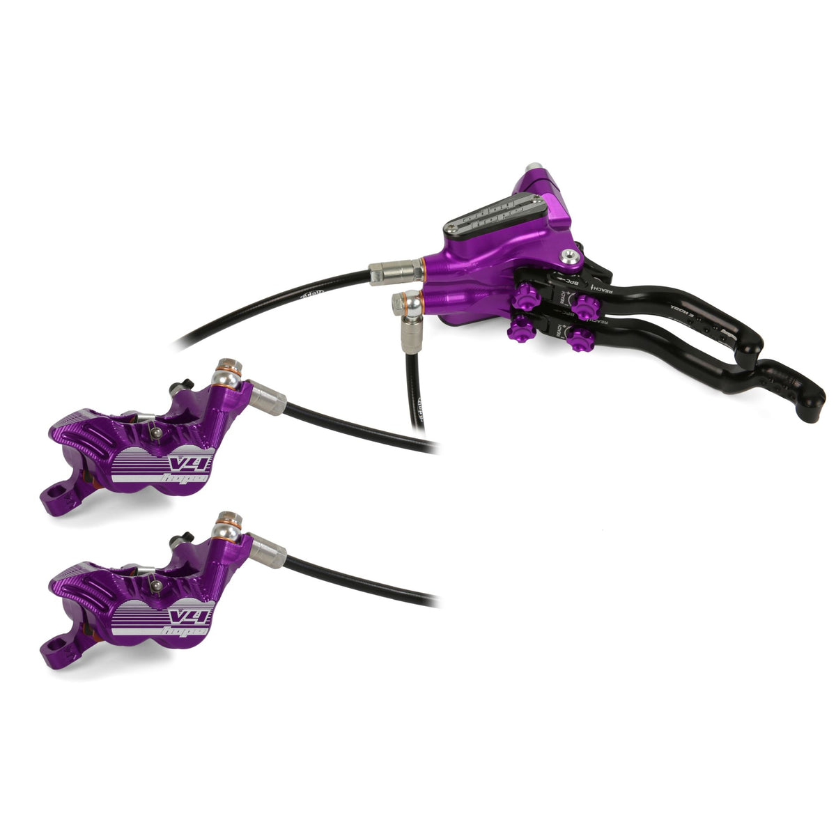 Hope Brake Tech 3 Duo V4 No Rotor LH Purple