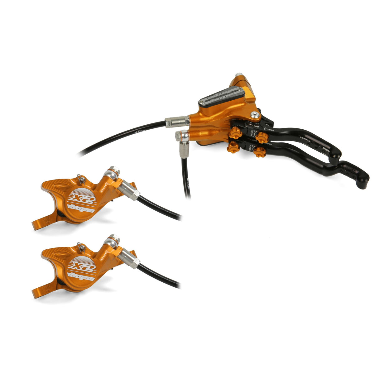 Hope Brake Tech 3 Duo X2 No Rotor LH Orange