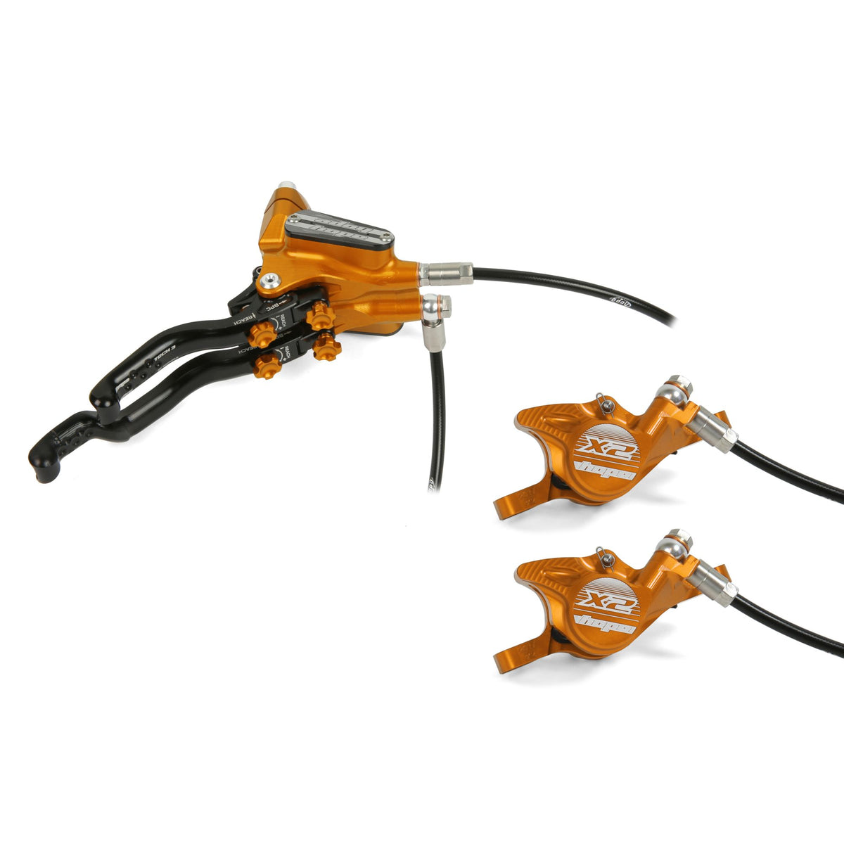 Hope Brake Tech 3 Duo X2 No Rotor RH Orange