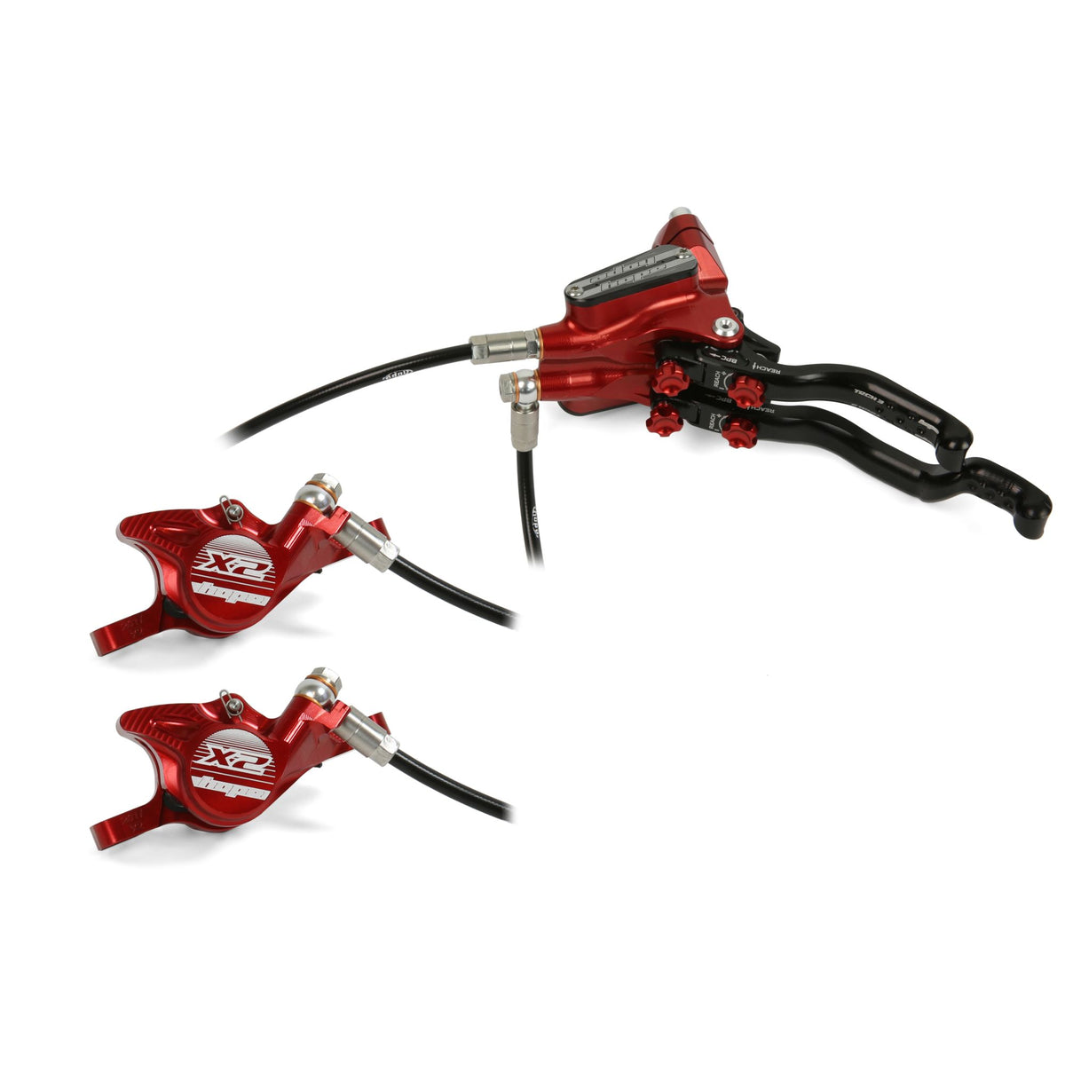 Hope Brake Tech 3 Duo X2 No Rotor LH Red