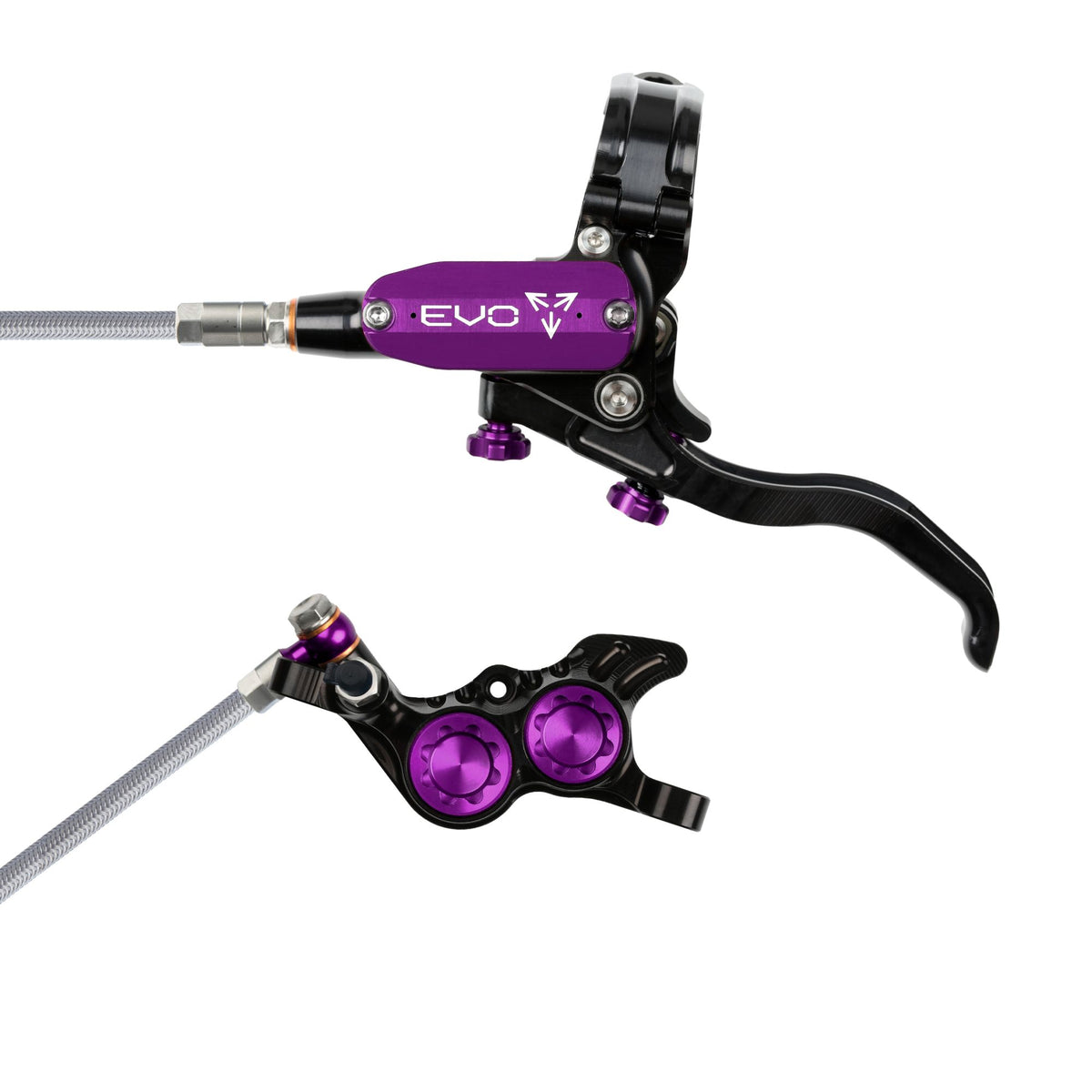 Hope Brake EVO GR4 No Rotor BRAIDED LH- Black/Purple