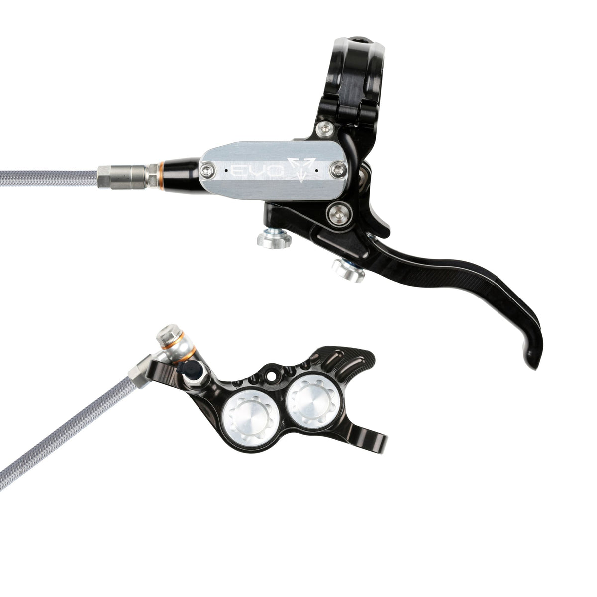 Hope Brake EVO GR4 No Rotor BRAIDED LH- Black/Silver