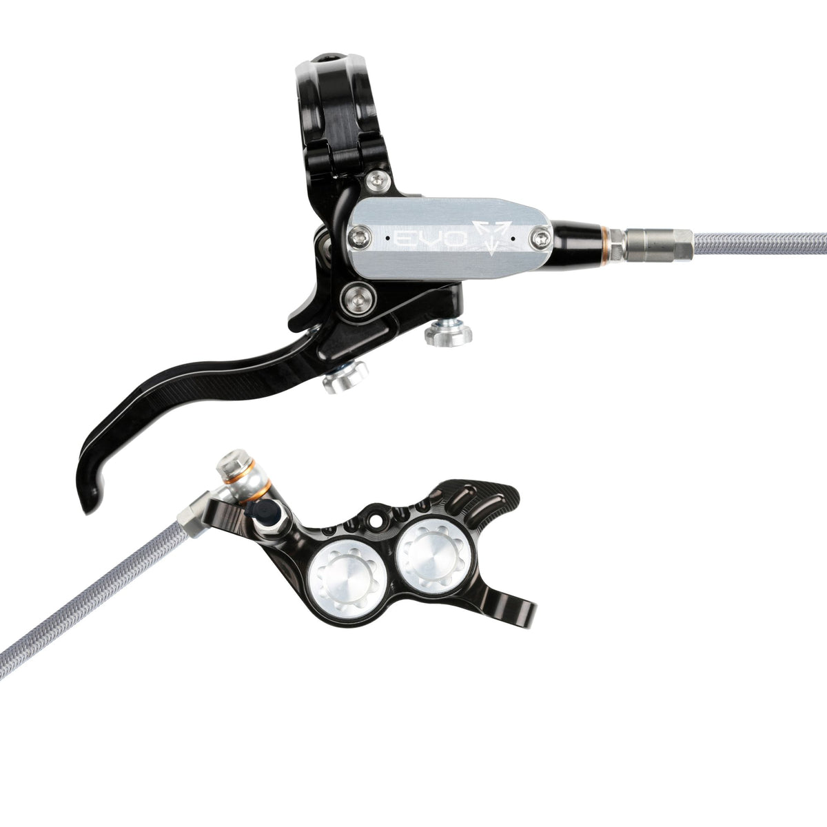 Hope Brake EVO GR4 No Rotor BRAIDED RH- Black/Silver