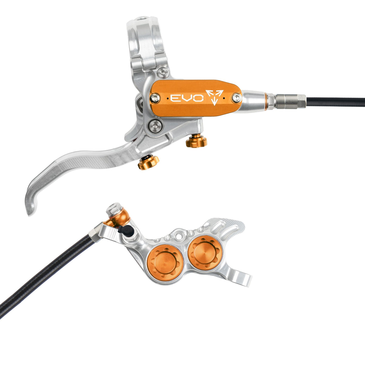 Hope Brake EVO GR4 No Rotor RH- Silver/Orange