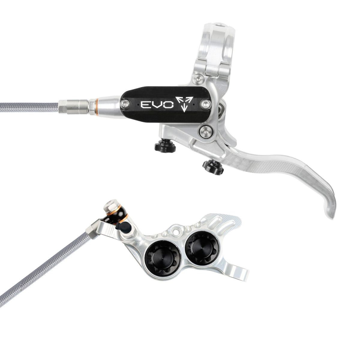Hope Brake EVO GR4 No Rotor BRAIDED LH- Silver/Black