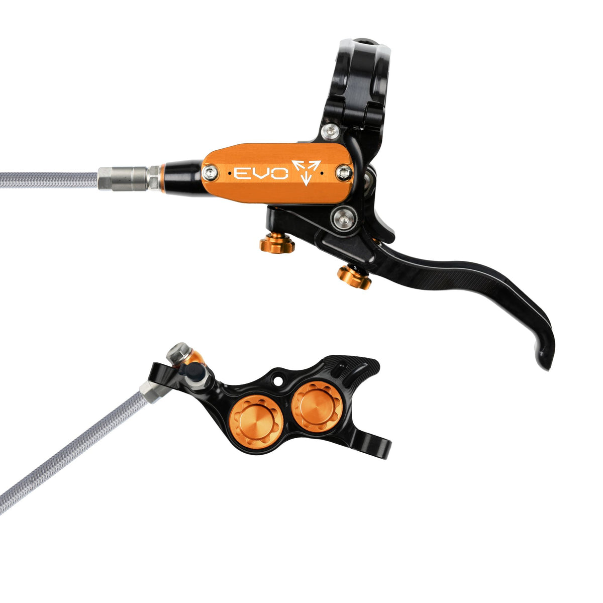 Hope Brake EVO TR4 No Rotor BRAIDED LH- Black/Orange