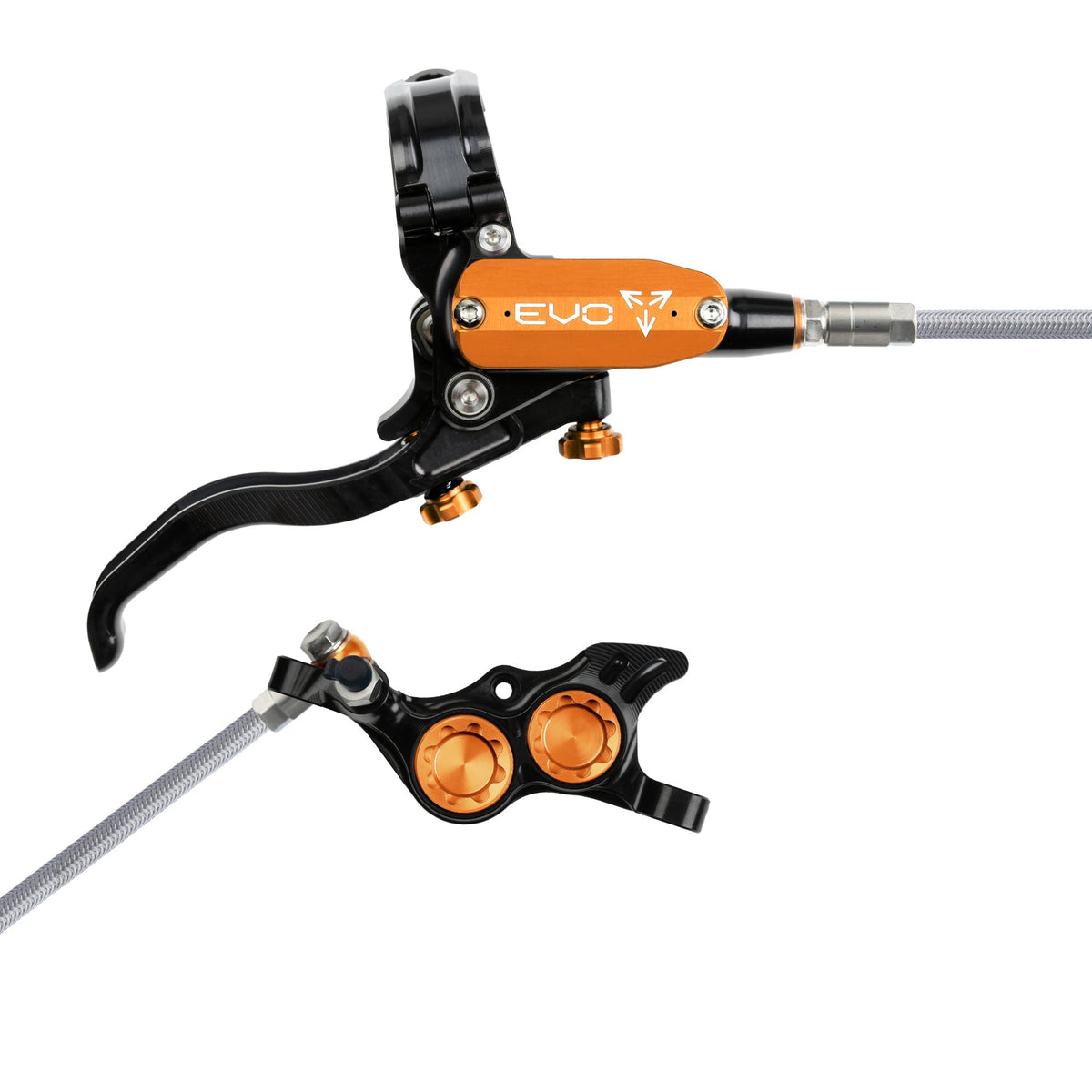 Hope Brake EVO TR4 No Rotor BRAIDED RH- Black/Orange