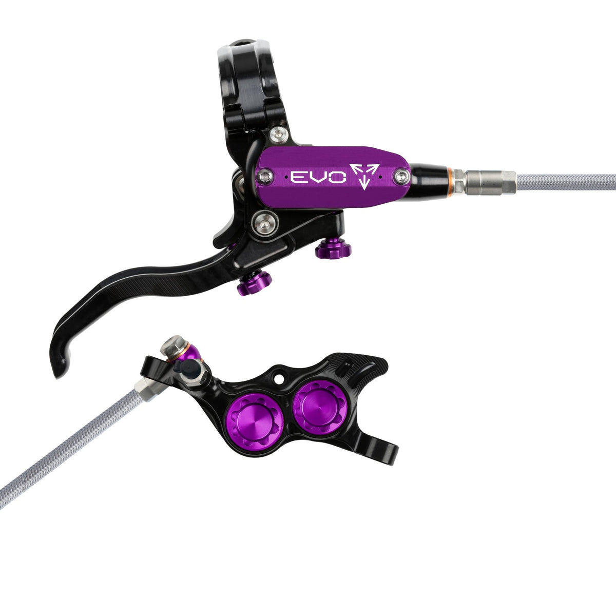 Hope Brake EVO TR4 No Rotor BRAIDED RH- Black/Purple