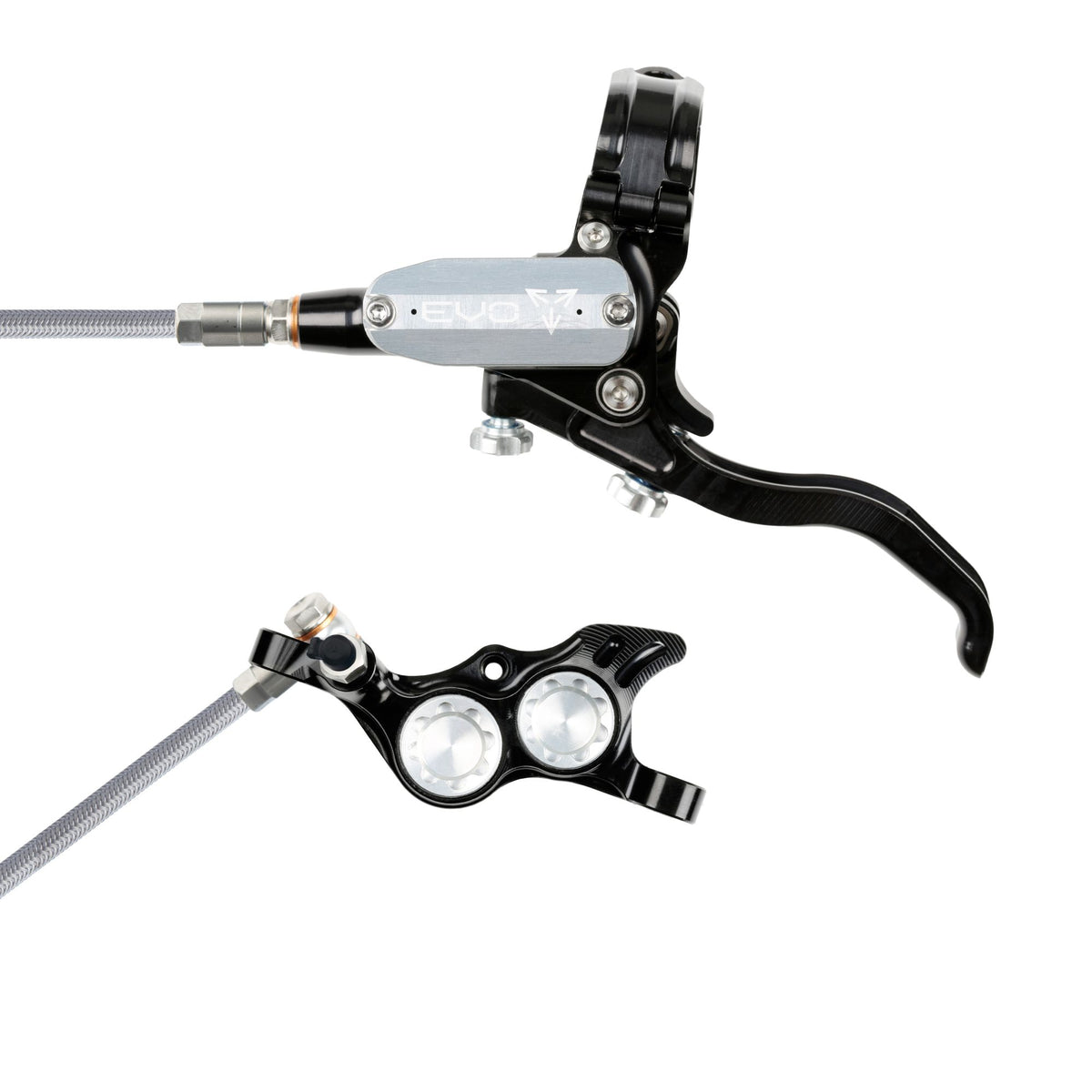 Hope Brake EVO TR4 No Rotor BRAIDED LH- Black/Silver