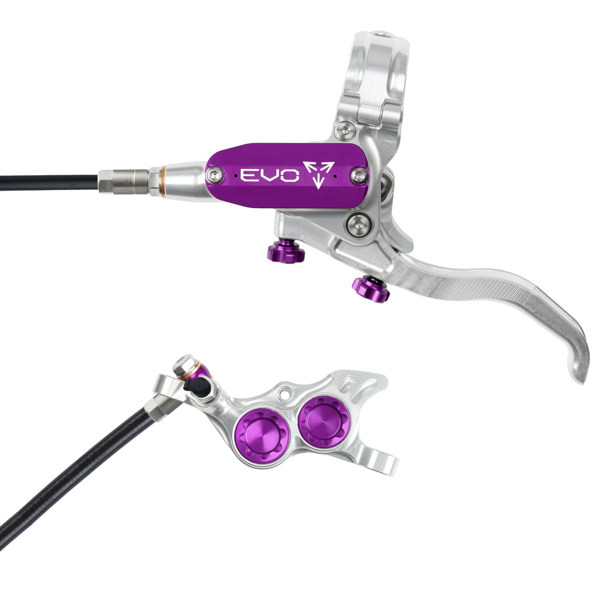 Hope Brake EVO TR4 No Rotor LH- Silver/Purple