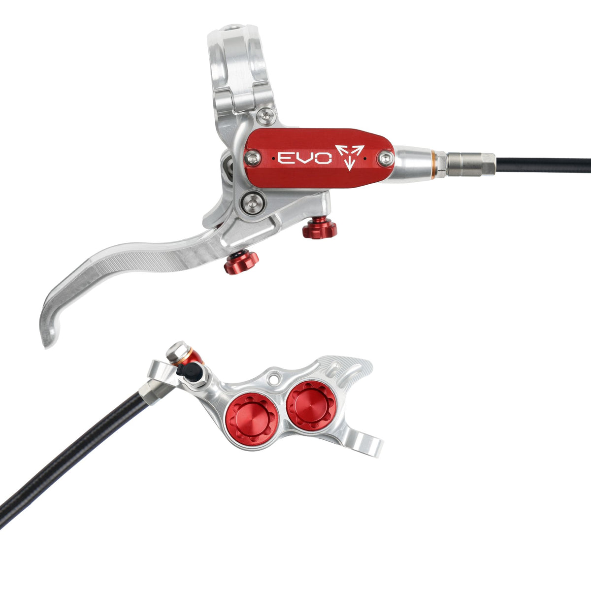 Hope Brake EVO TR4 No Rotor RH- Silver/Red