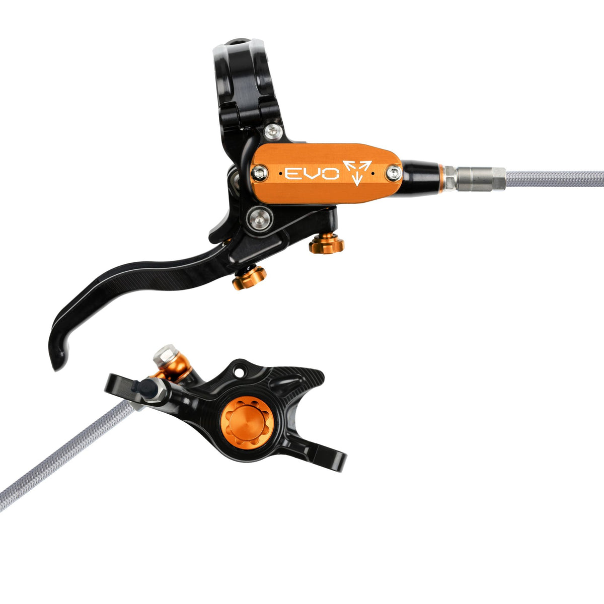 Hope Brake EVO X2 No Rotor BRAIDED RH- Black/Orange