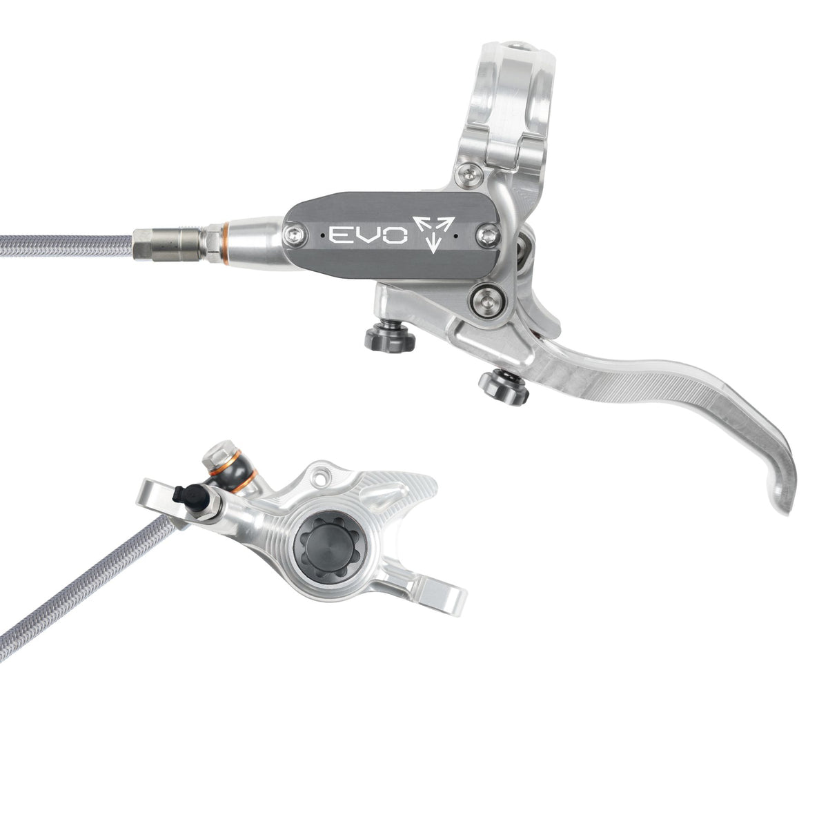 Hope Brake EVO X2 No Rotor BRAIDED LH- Silver/Smoke