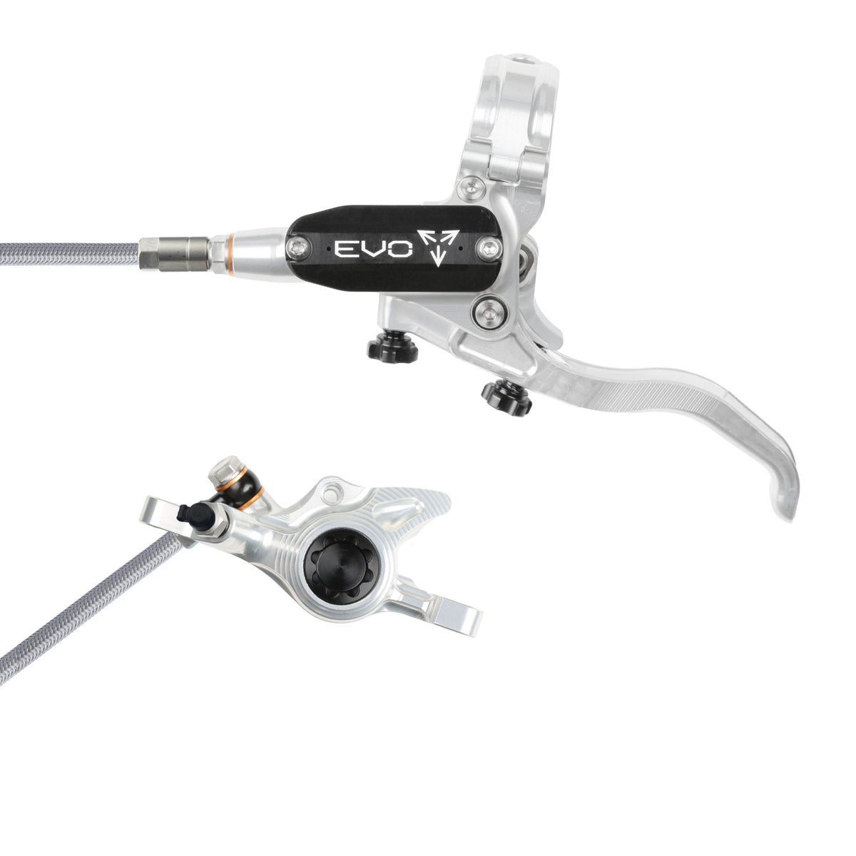 Hope Brake EVO X2 No Rotor BRAIDED LH- Silver/Black