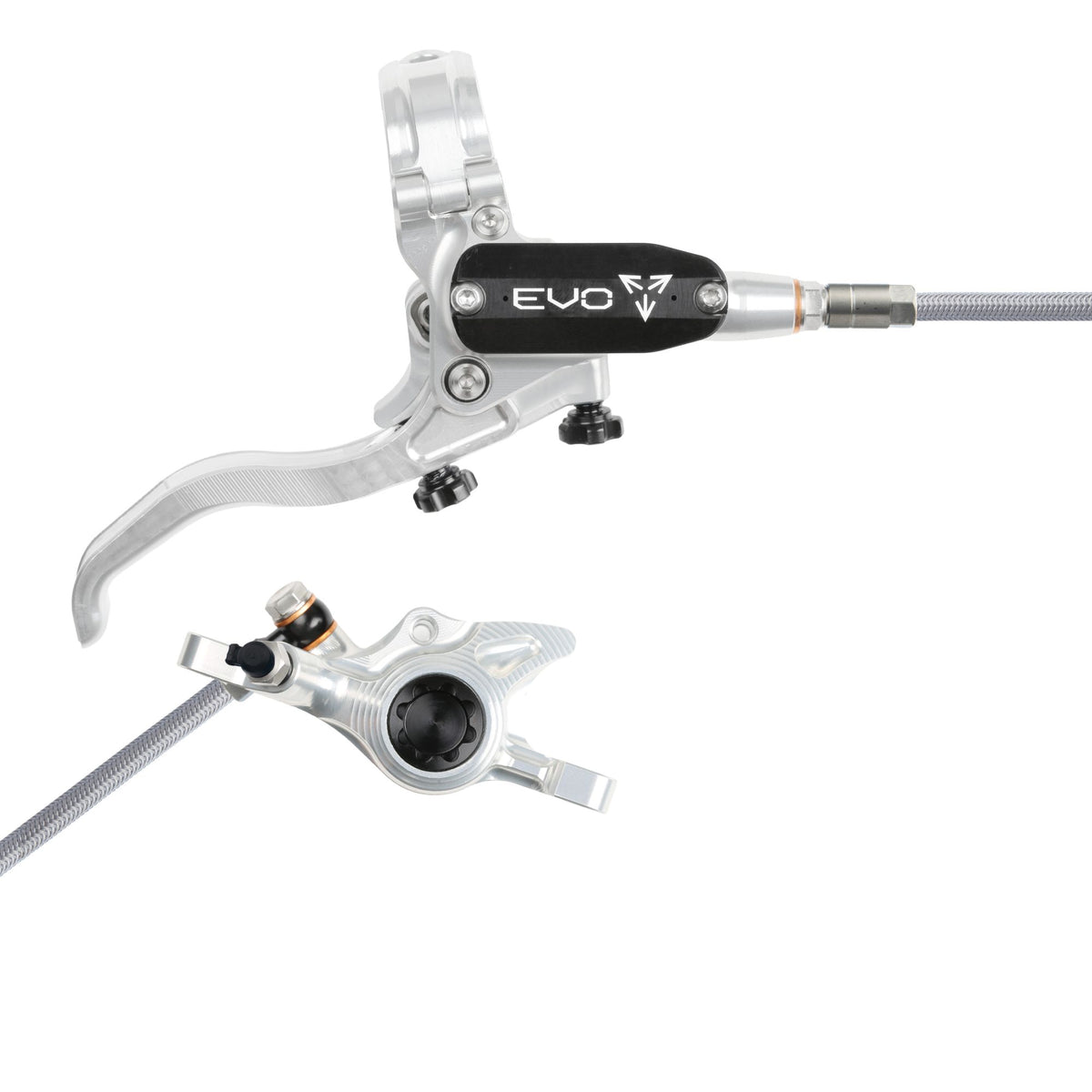 Hope Brake EVO X2 No Rotor BRAIDED RH- Silver/Black