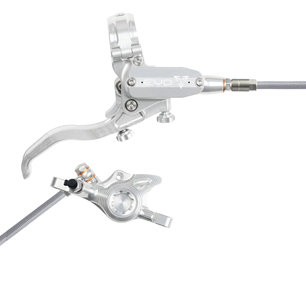Hope Brake EVO X2 No Rotor BRAIDED RH- Silver/Silver