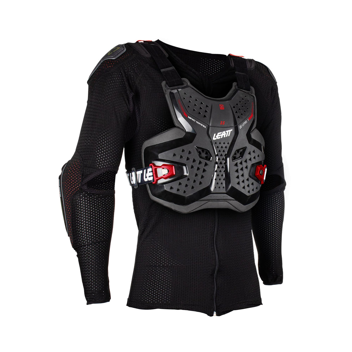 LEATT PROTECTION ARMOUR BODY PROTECTOR 3.5 BLACK/RED JUNIOR L/XL 147-159CM