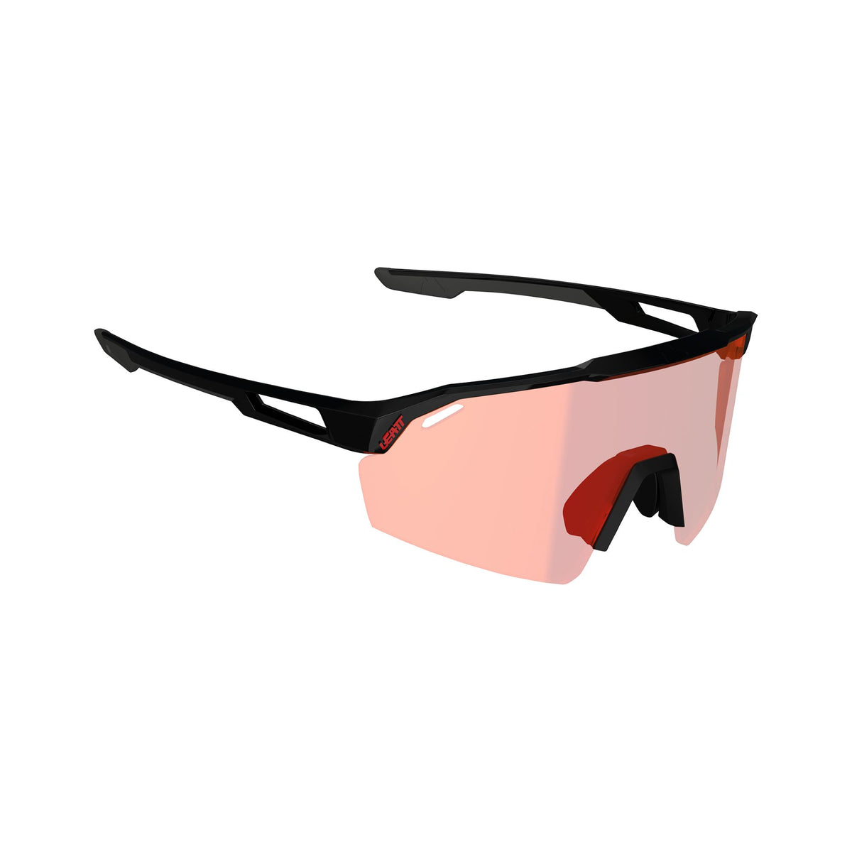 LEATT SUNGLASSES SPEEDVIZ LITE SATIN BLACK IRIZ CRYZTAL RED 13 VLT