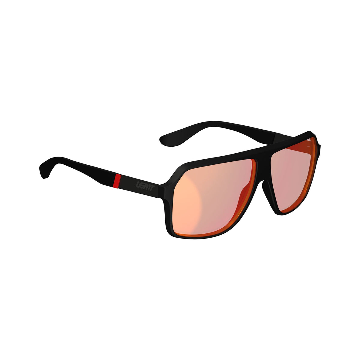 LEATT SUNGLASSES THEVIZ ANDES SATIN BLACK POLARIZED RED 14 VLT