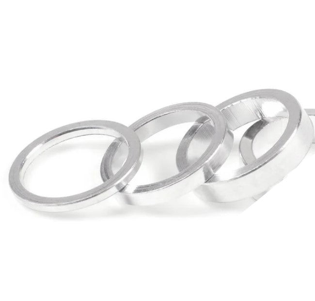THEORY 1-1/8" HEADSET SPACERS 2,5,10MM SILVER