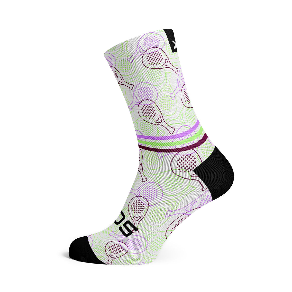 SOX Footwear Crew Socks- Purple Bat Padel