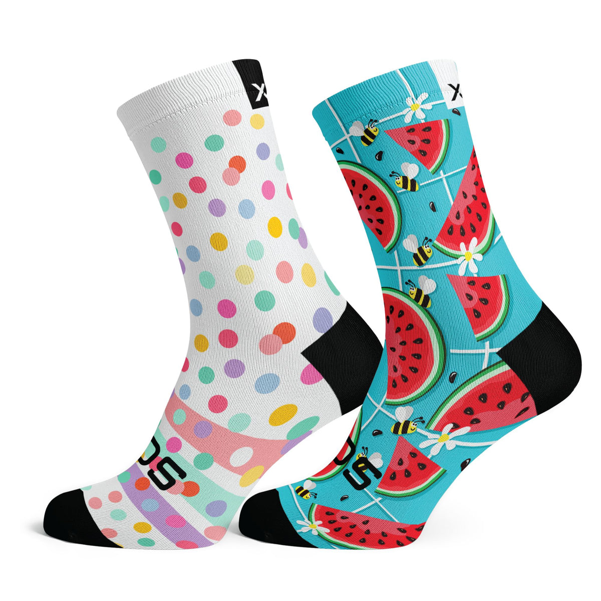 SOX Footwear Crew Socks Pack- Dots & Fruity