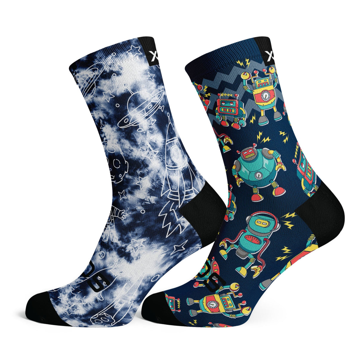 SOX Footwear Crew Socks Pack- Galactic & Robots