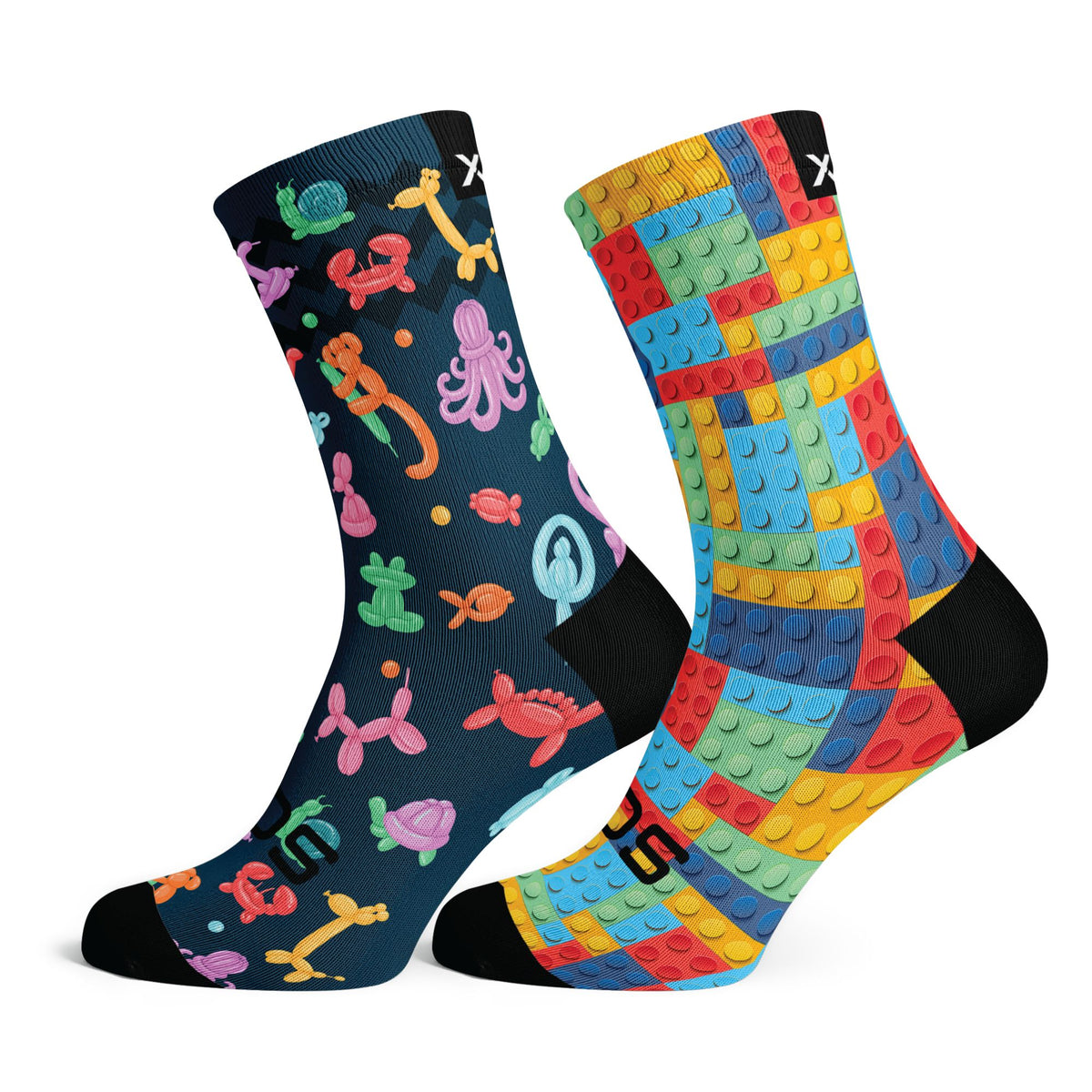 SOX Footwear Crew Socks Pack- Balloon Animals & Blocks